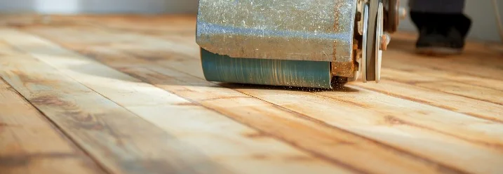 Schleifmaschine auf Holzboden